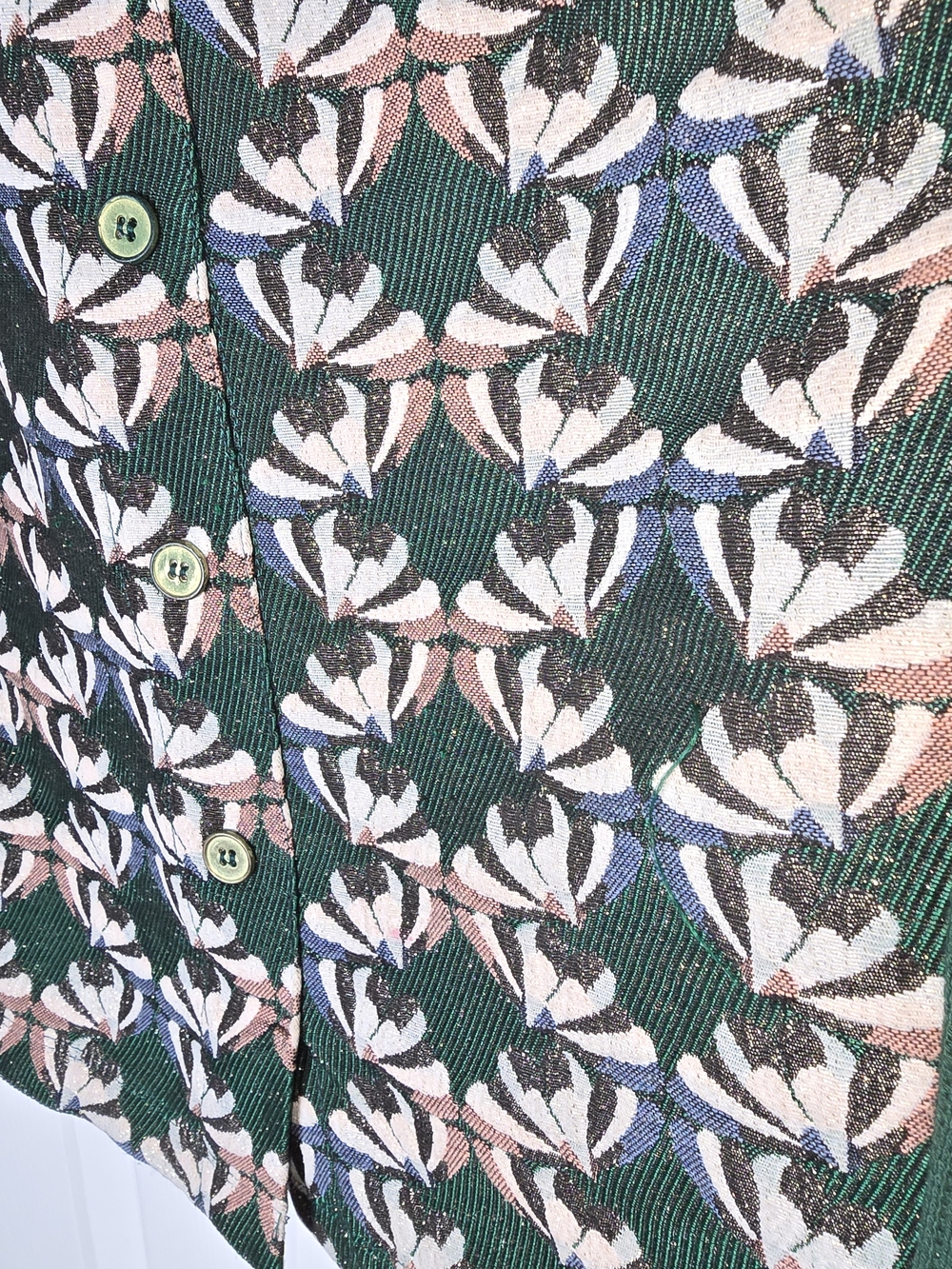 Anthropologie Dolan Green Floral-Print Button Front Pencil Skirt Size Large - Picture 4 of 10